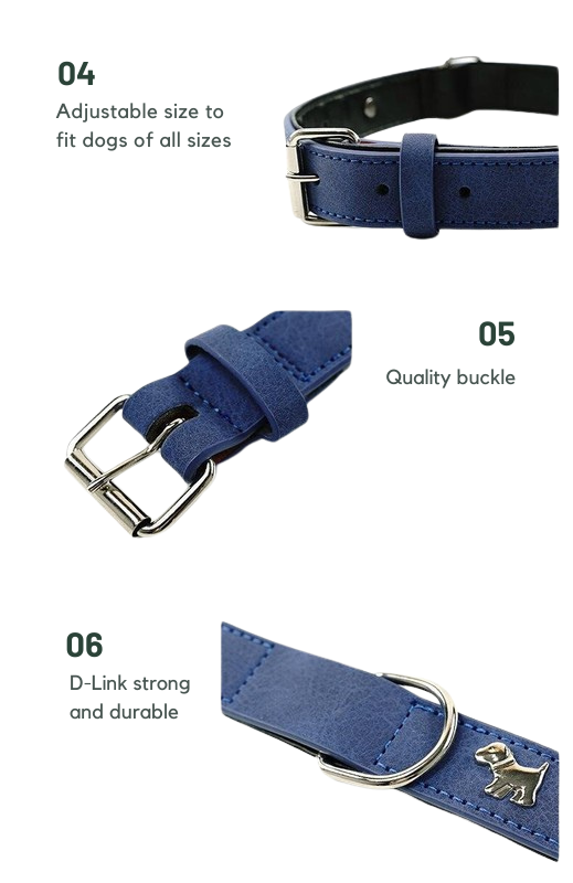 2 PCS Coffee Soft Leather Dog Collar - Adjustable & Durable for Medium/Large Dogs Size - 58 cm x 2.5 cm