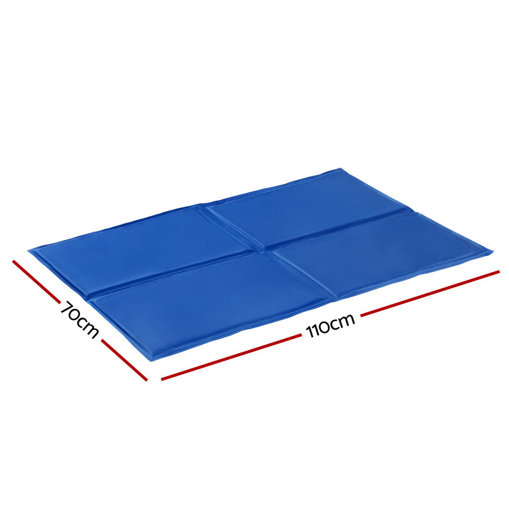 I.Pet Self-Cooling Gel Pet MAT - Summer Pad for Dogs & Cats - Blue Large