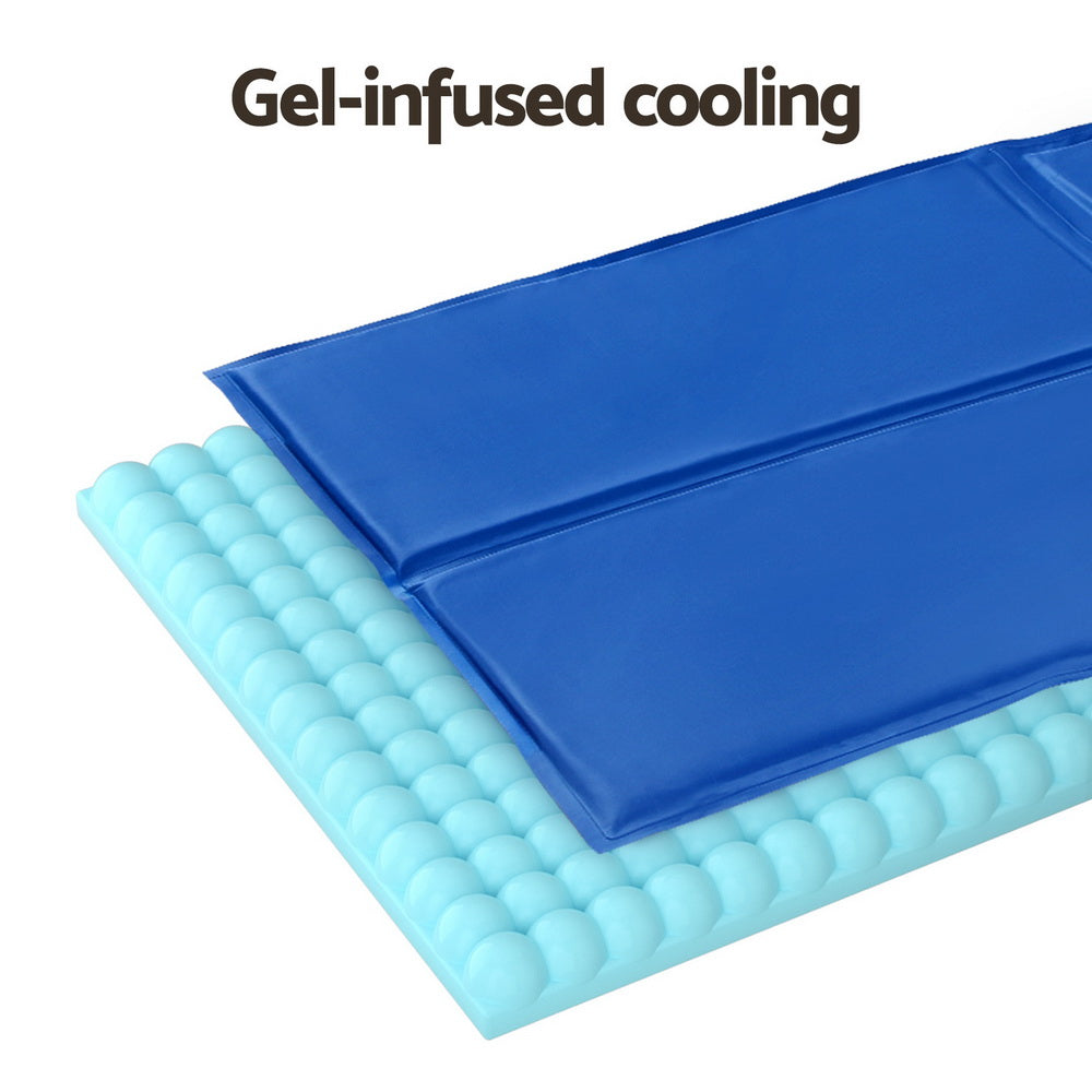 I.Pet Self-Cooling Gel Pet MAT - Summer Pad for Dogs & Cats - Blue Large