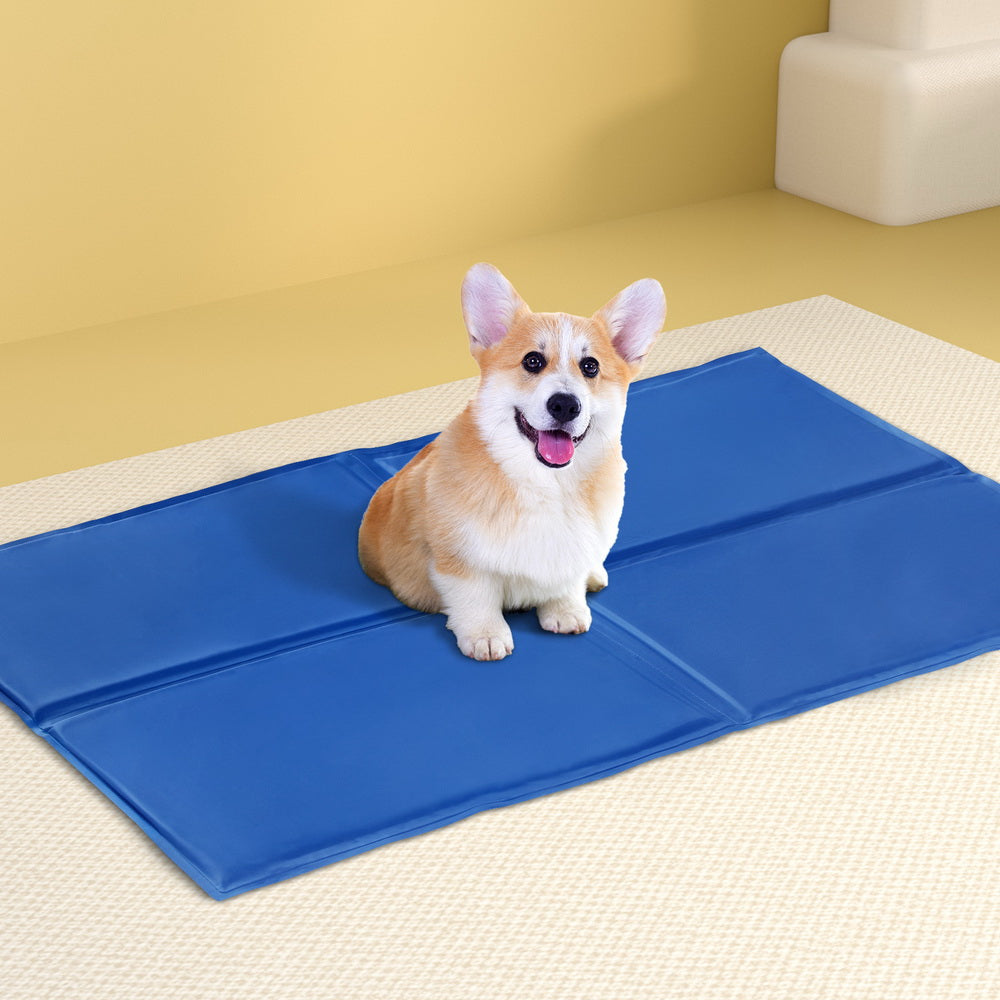 I.Pet Self-Cooling Gel Pet MAT - Summer Pad for Dogs & Cats - Blue Large