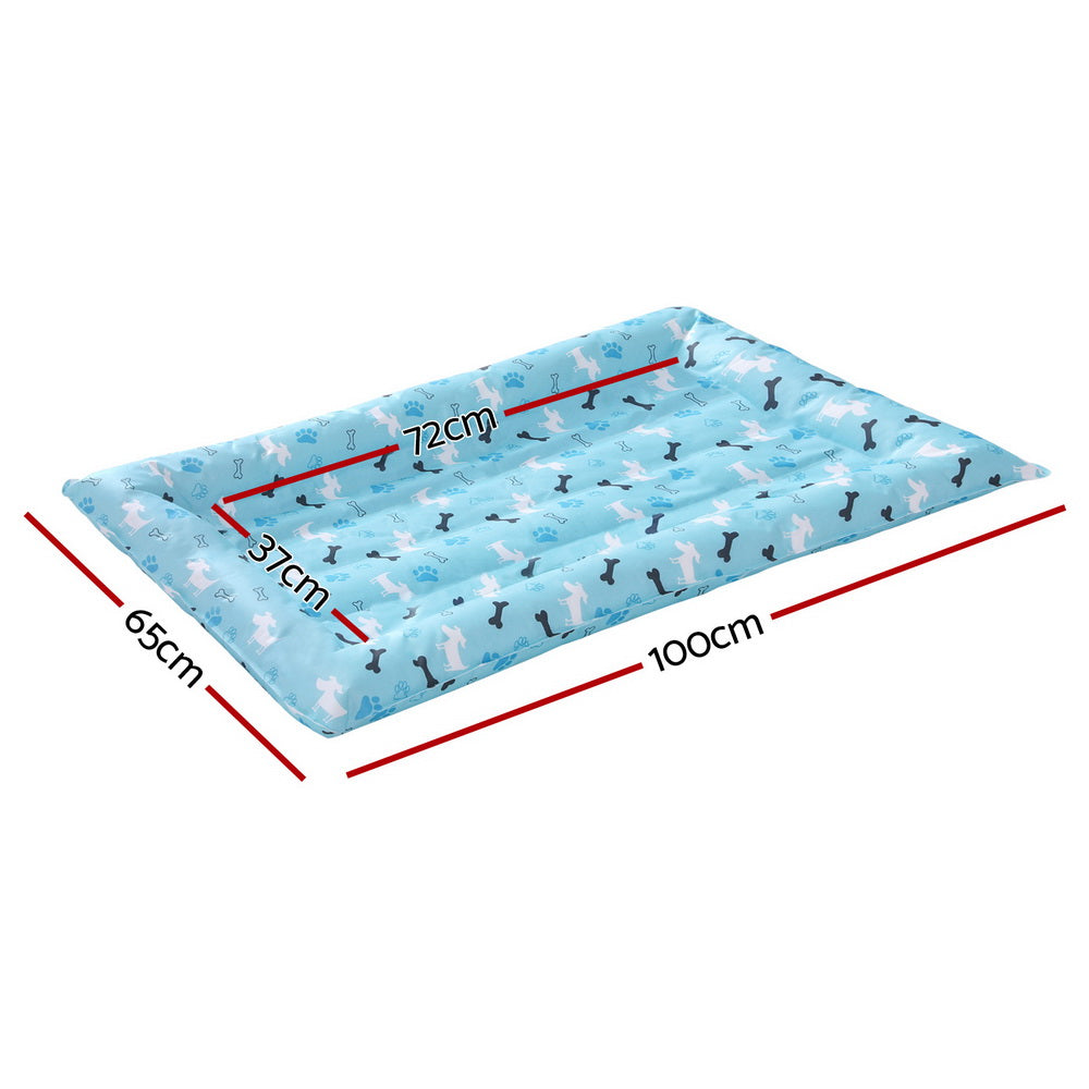 i.Pet Self-Cooling Gel Pet BED - Large Summer Pad for Dogs & Cats - Blue Large