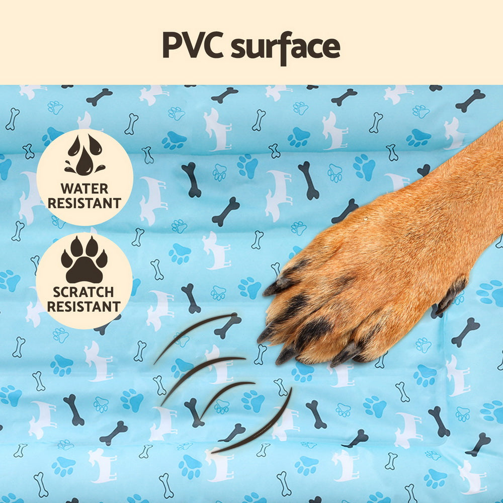 i.Pet Self-Cooling Gel Pet BED - Large Summer Pad for Dogs & Cats - Blue Large