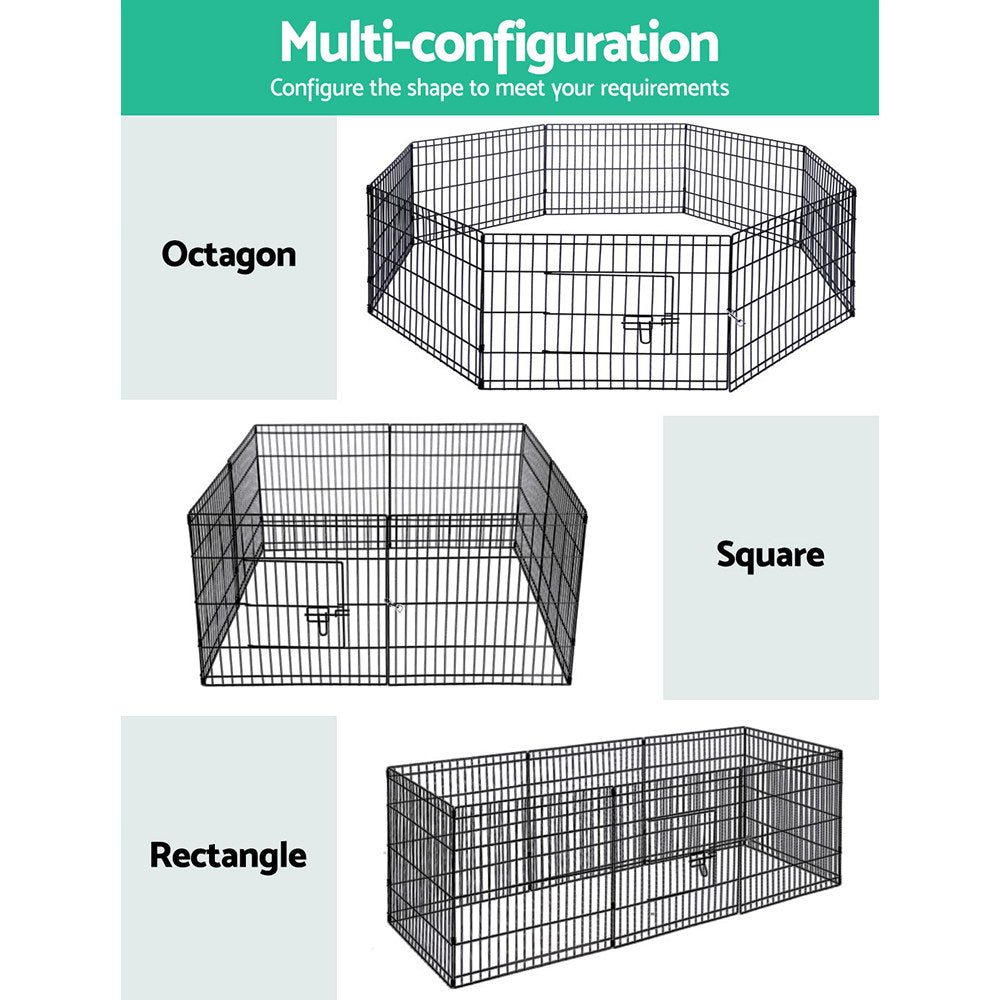i.Pet 24" 8 Panel Dog Playpen, Pet Fence or Exercise Cage