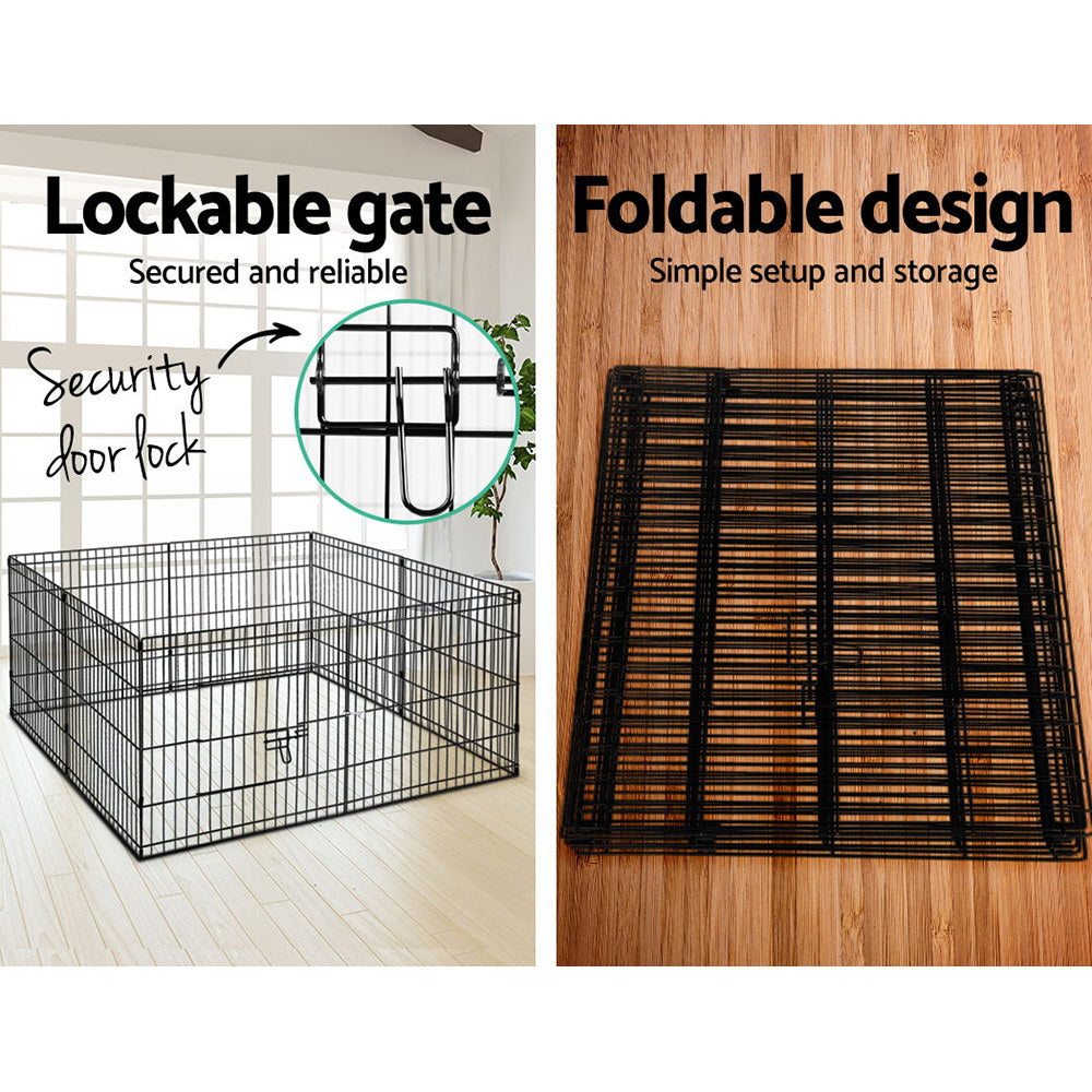 i.Pet 24" 8 Panel Dog Playpen, Pet Fence or Exercise Cage