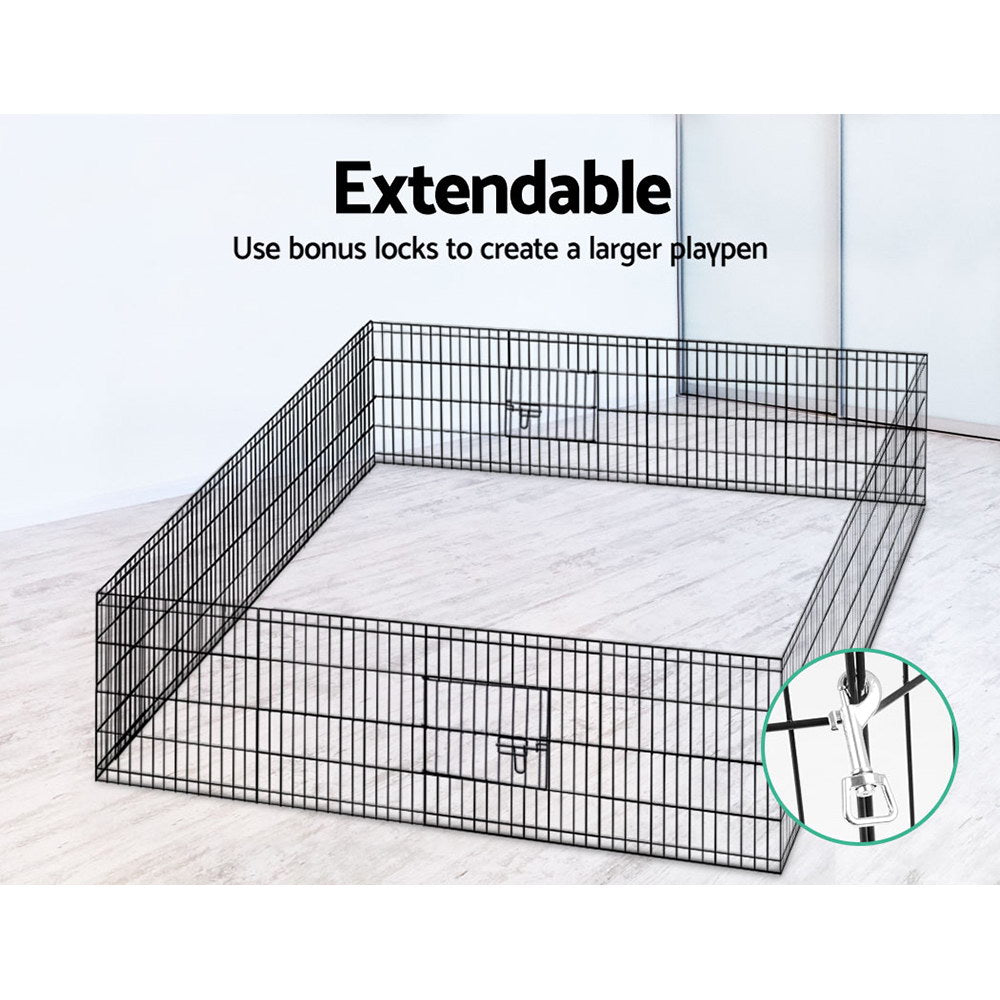 i.Pet 24" 8 Panel Dog Playpen, Pet Fence or Exercise Cage
