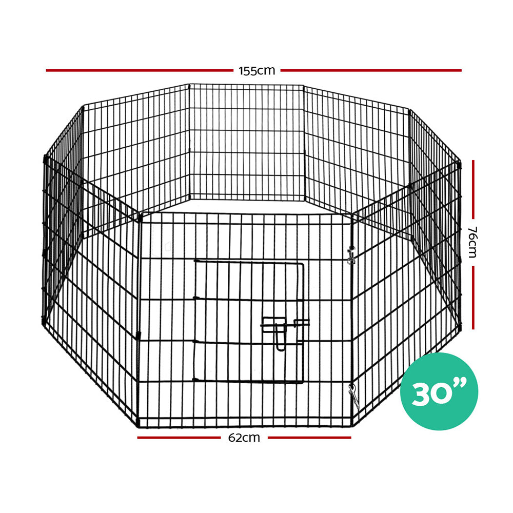 i.Pet 30" 8 Panel Dog Playpen, Pet Fence or Exercise Cage