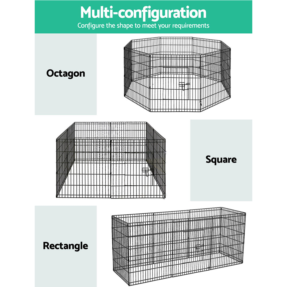 i.Pet 30" 8 Panel Dog Playpen, Pet Fence or Exercise Cage
