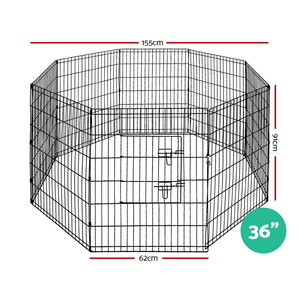 i.Pet 36" 8 Panel Dog Playpen, Pet Fence or Exercise Cage