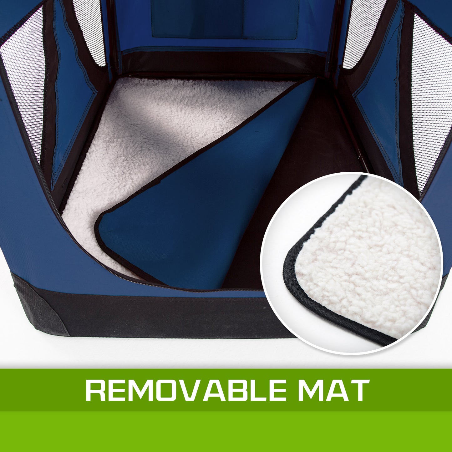 Paw Mate Portable Soft Crate Carrier - Blue L