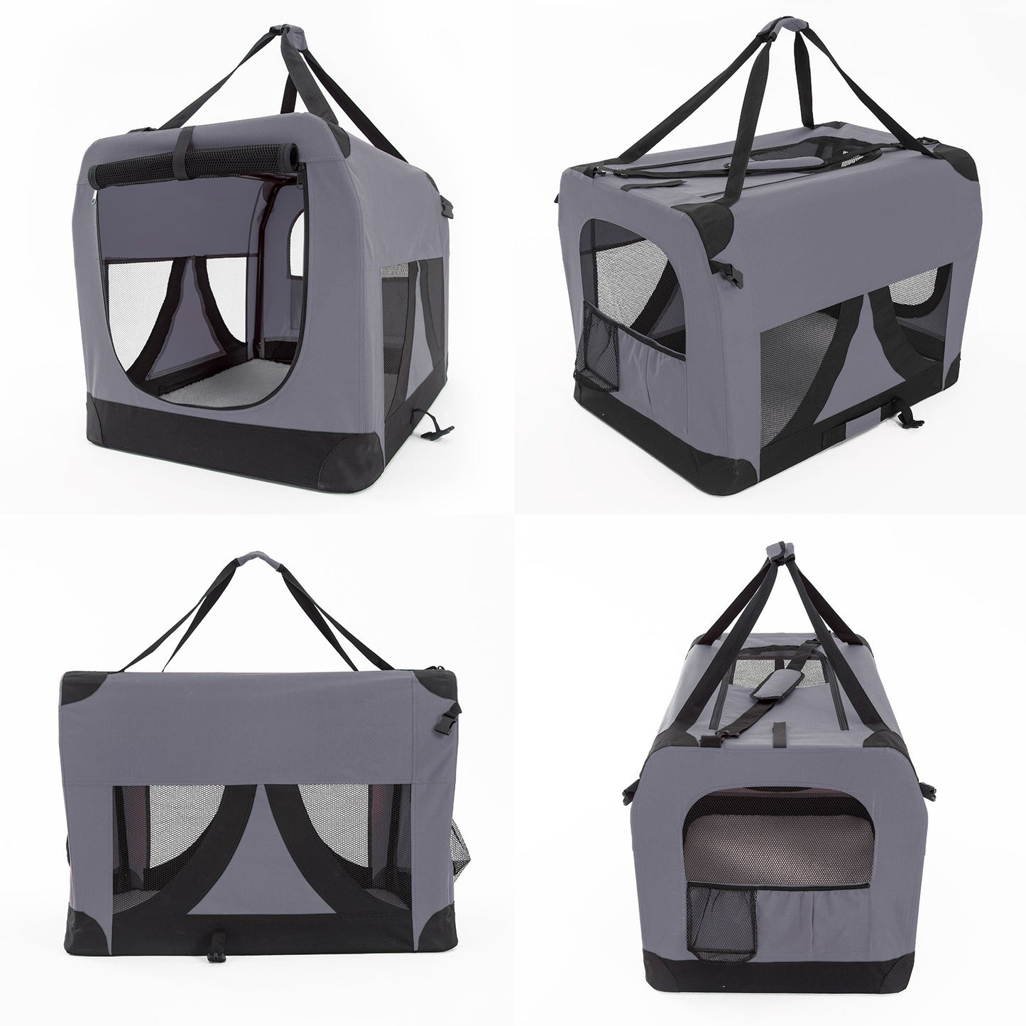 Paw Mate Portable Soft Dog Cage Carrier - Grey L