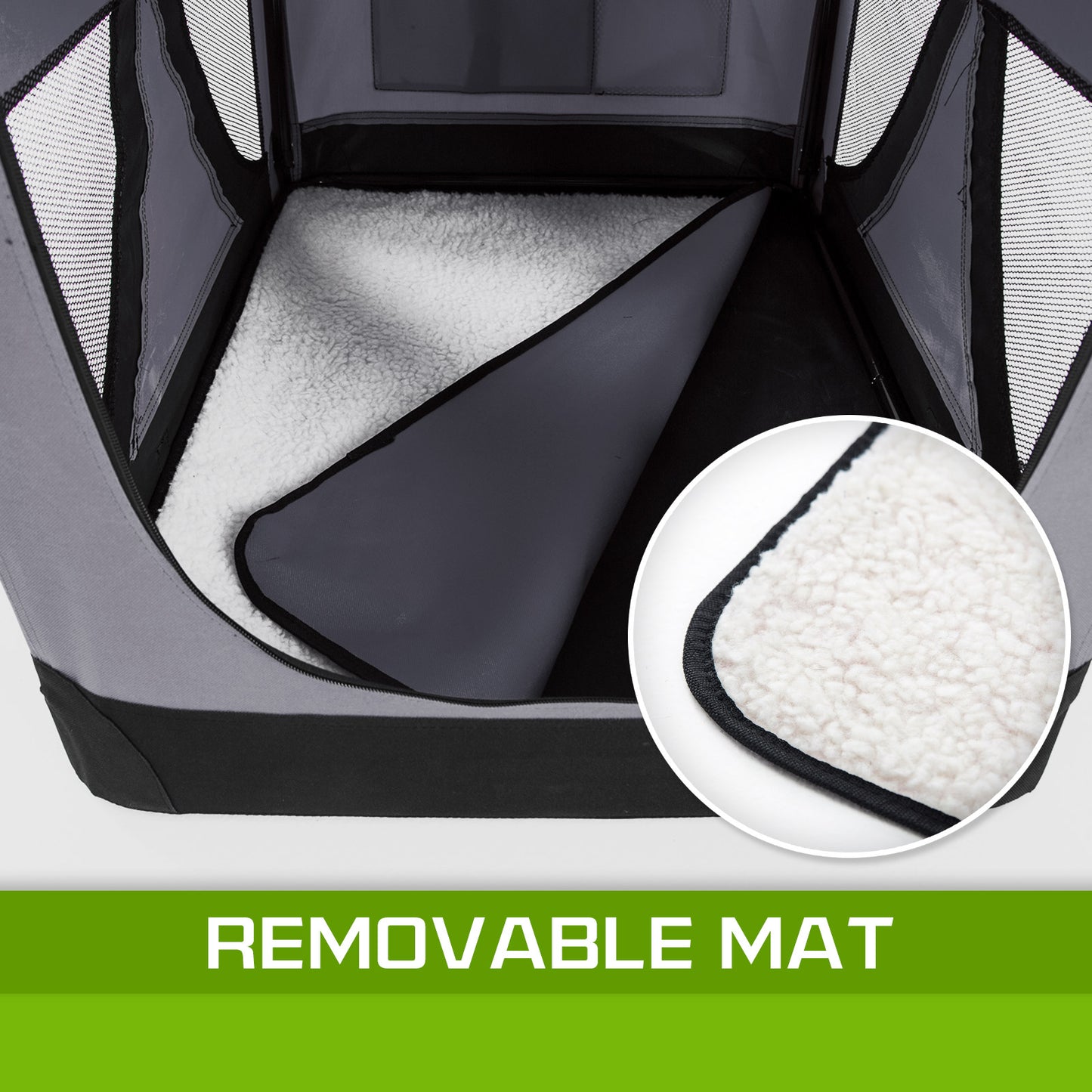 Paw Mate Portable Soft Dog Cage Carrier - Grey L