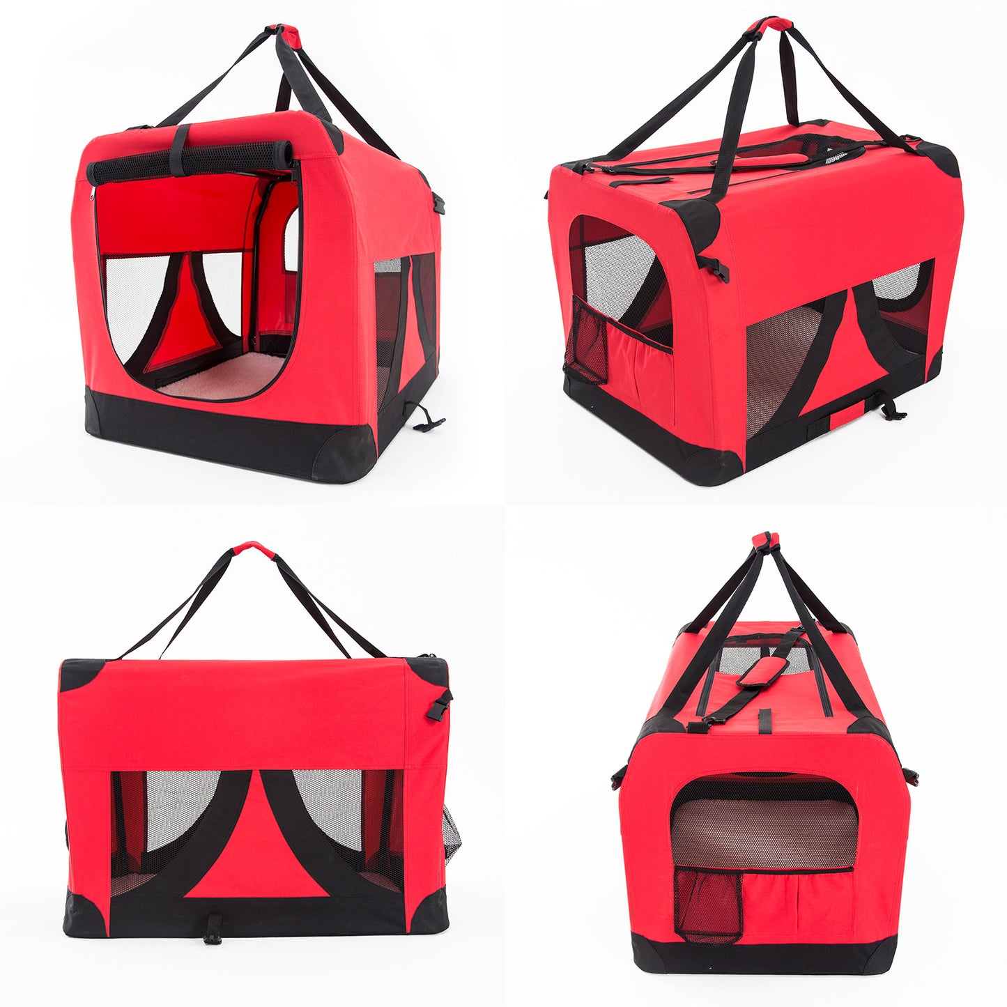 Paw Mate Portable Soft Dog Crate Carrier- Red L