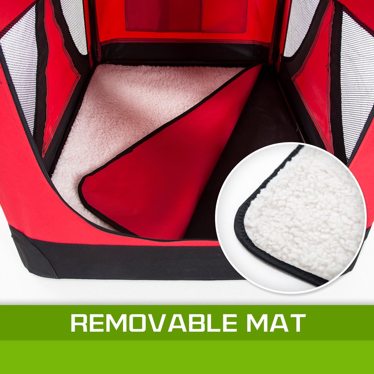 Paw Mate Portable Soft Dog Crate Carrier- Red L