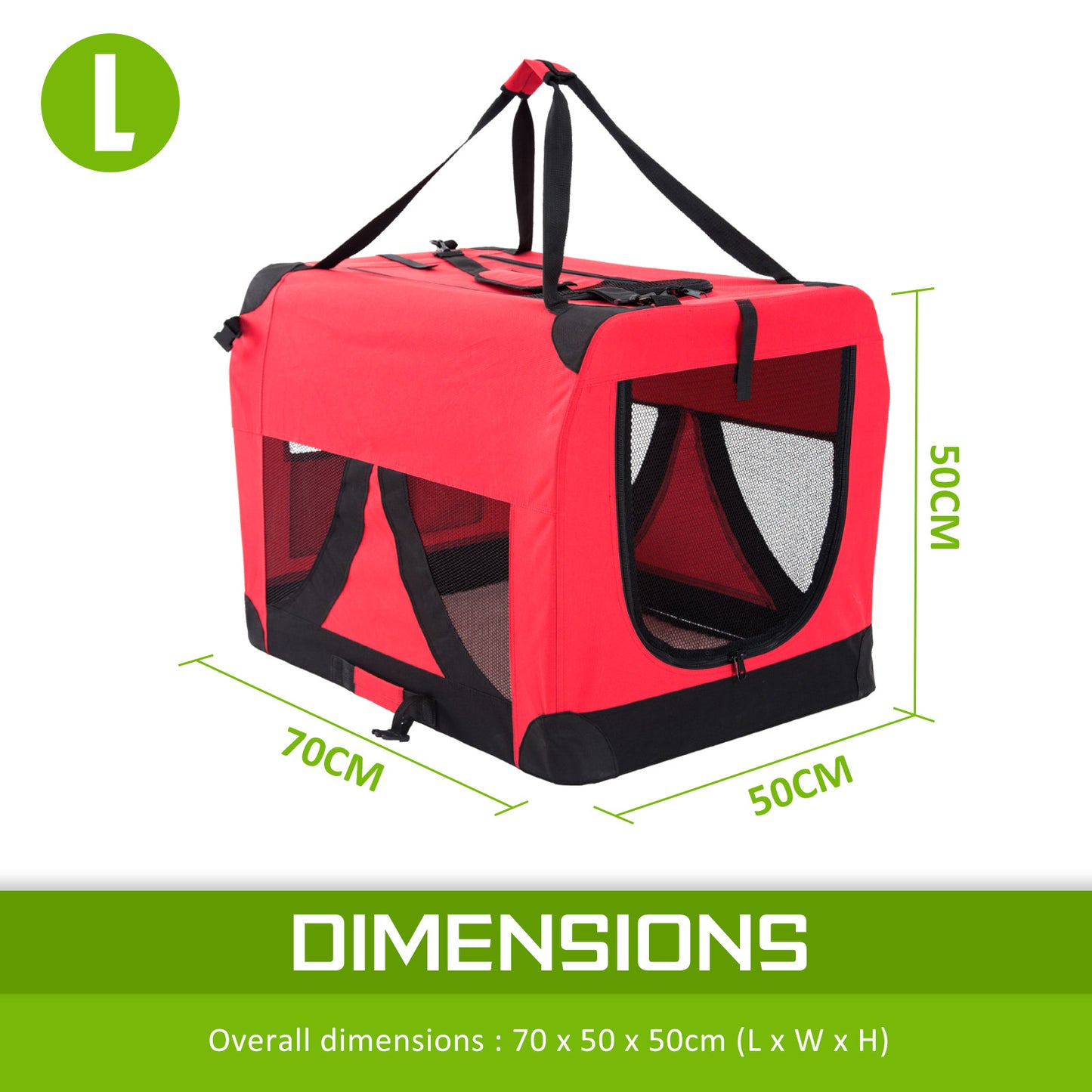 Paw Mate Portable Soft Dog Crate Carrier- Red L