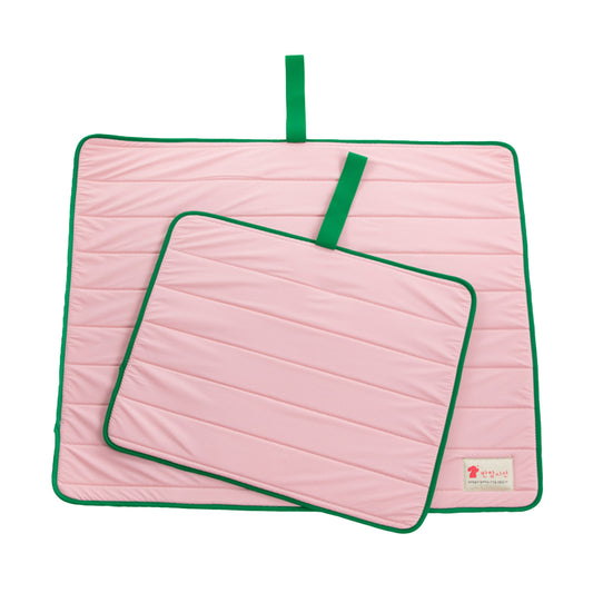 Pet Dog Cooling Mat Non-Slip Travel Roll Up Cool Pad Bed Outdoor - Pink L