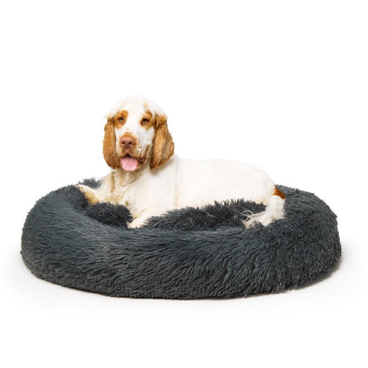 Fur King "Nap Time" Calming Dog Bed - Grey - M