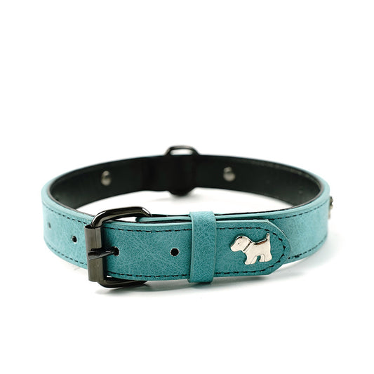 2 PCS Green Soft Leather Dog Collar - Adjustable & Durable for Medium/Large Dogs Size - 58 cm x 2.5 cm