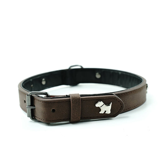 2 PCS Black Soft Leather Dog Collar - Adjustable & Durable for Medium/Large Dogs Size - 58 cm x 2.5 cm