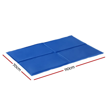 I.Pet Self-Cooling Gel Pet MAT - Summer Pad for Dogs & Cats - Blue Large