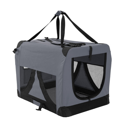 Paw Mate Portable Soft Dog Cage Carrier - Grey L