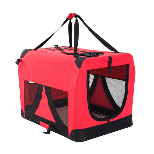 Paw Mate Portable Soft Dog Crate Carrier- Red L
