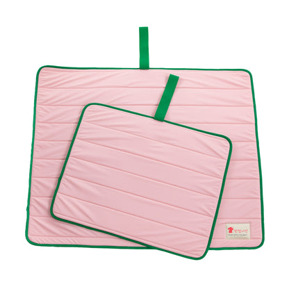Pet Dog Cooling Mat Non-Slip Travel Roll Up Cool Pad Bed Outdoor - Pink L