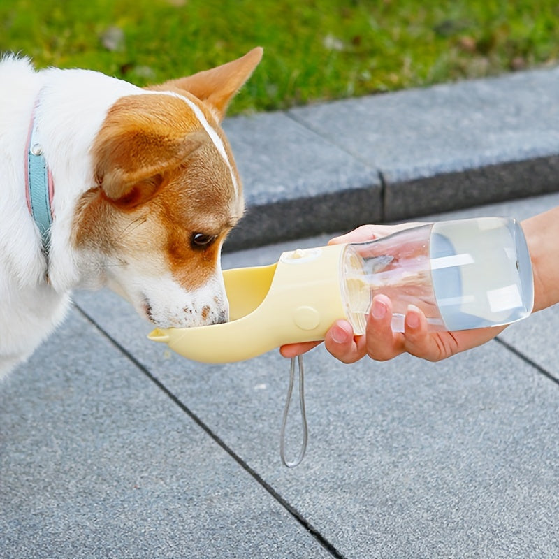 Portable Dog Water Bottle 380ml with Bowl Dispenser - Purple